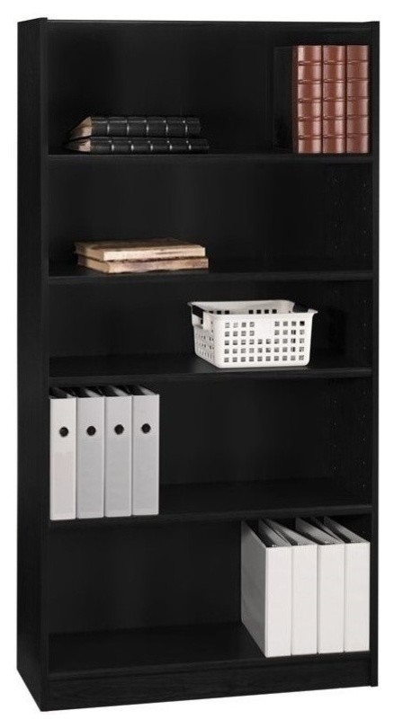 Bush Furniture Universal 5 Shelf Bookcase in Classic Black   Transitional   Bookcases   by Homesquare  Houzz