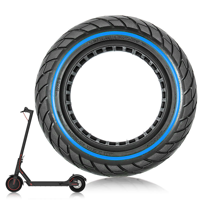 10*2.5 Red Ring Inner Hole Solid Tire For 10 Inch Electric Scooter Explosion Proof Non Inflatable Inner Groove Solid Tire