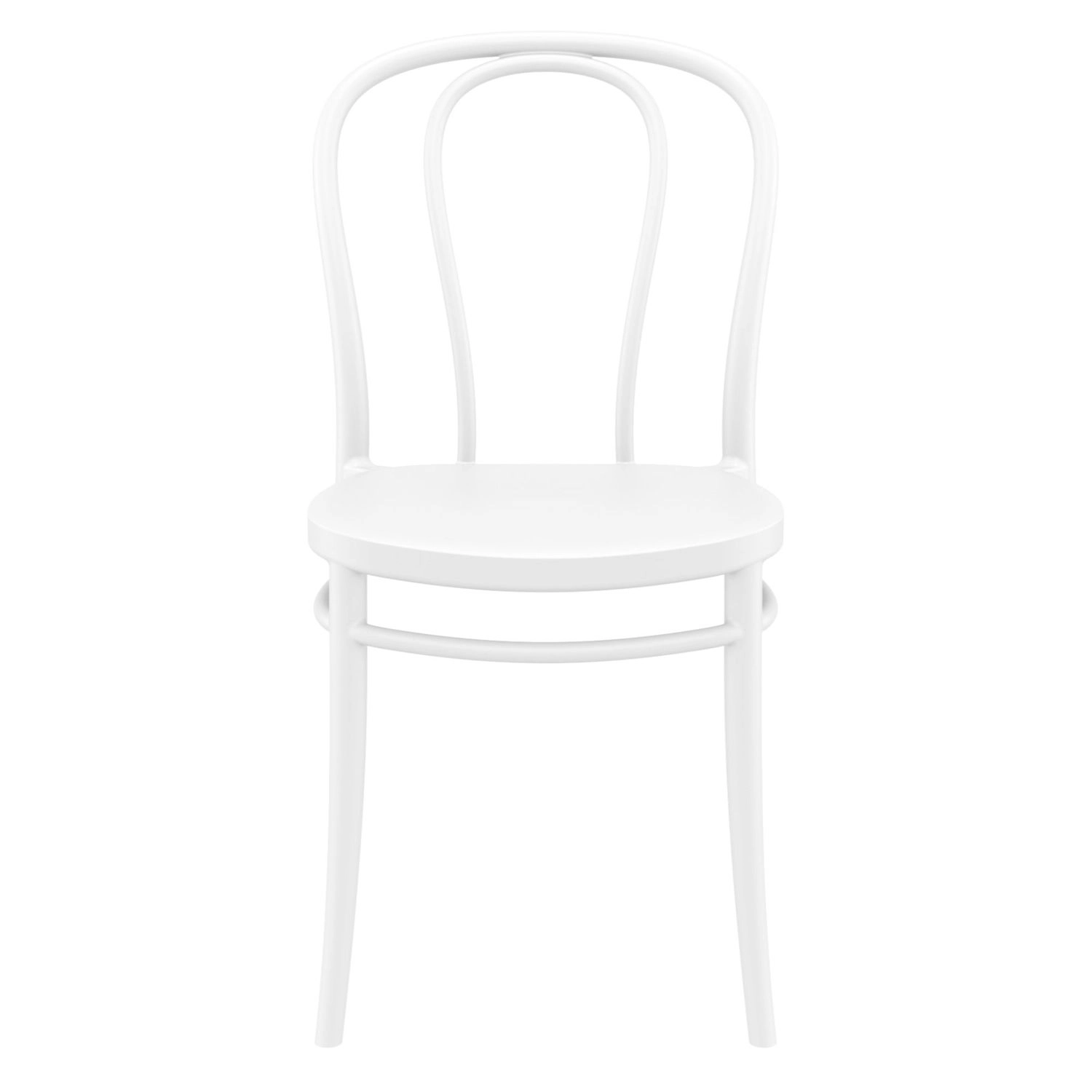 33.5 White Stackable Patio Armless Dining Chair