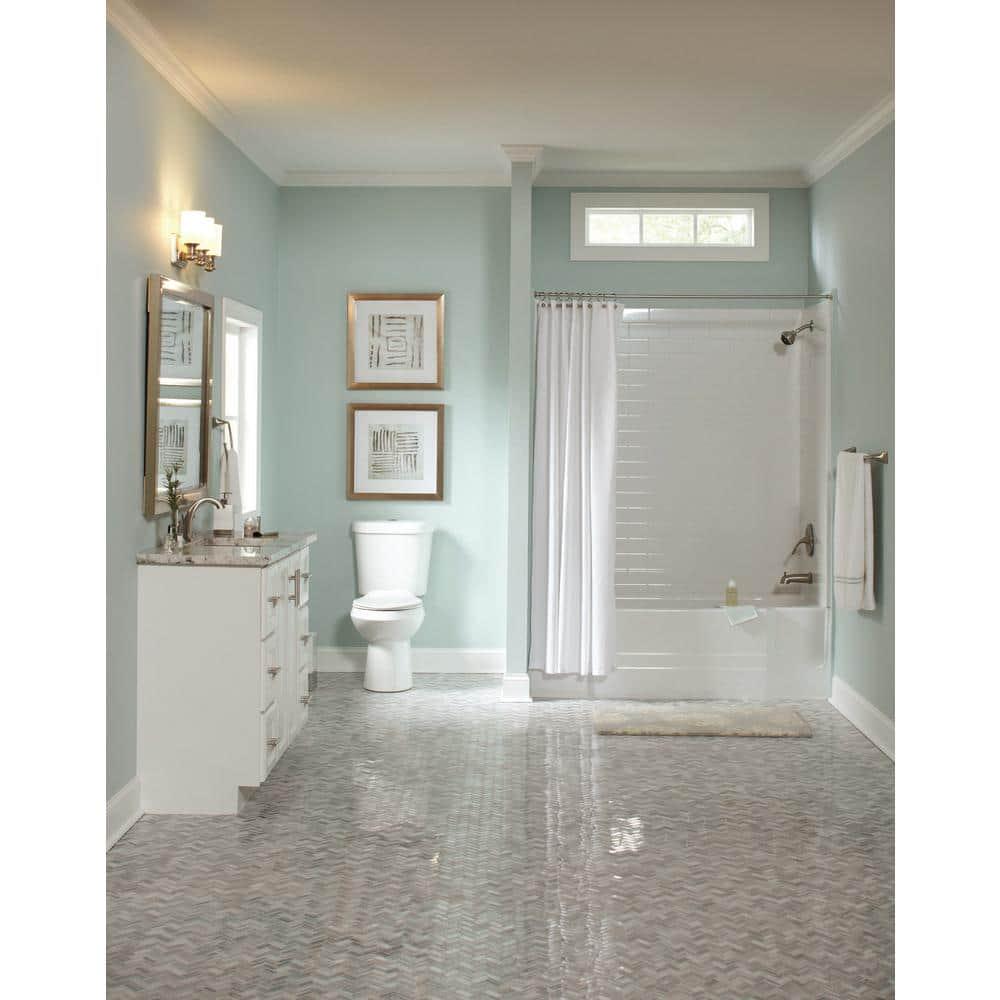 Glacier Bay 2piece 11 GPF16 GPF High Efficiency Dual Flush Complete Elongated Toilet in White Seat Included