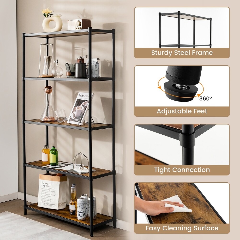 Costway 60.5'' Bookshelf5 tier Multi use   See Details