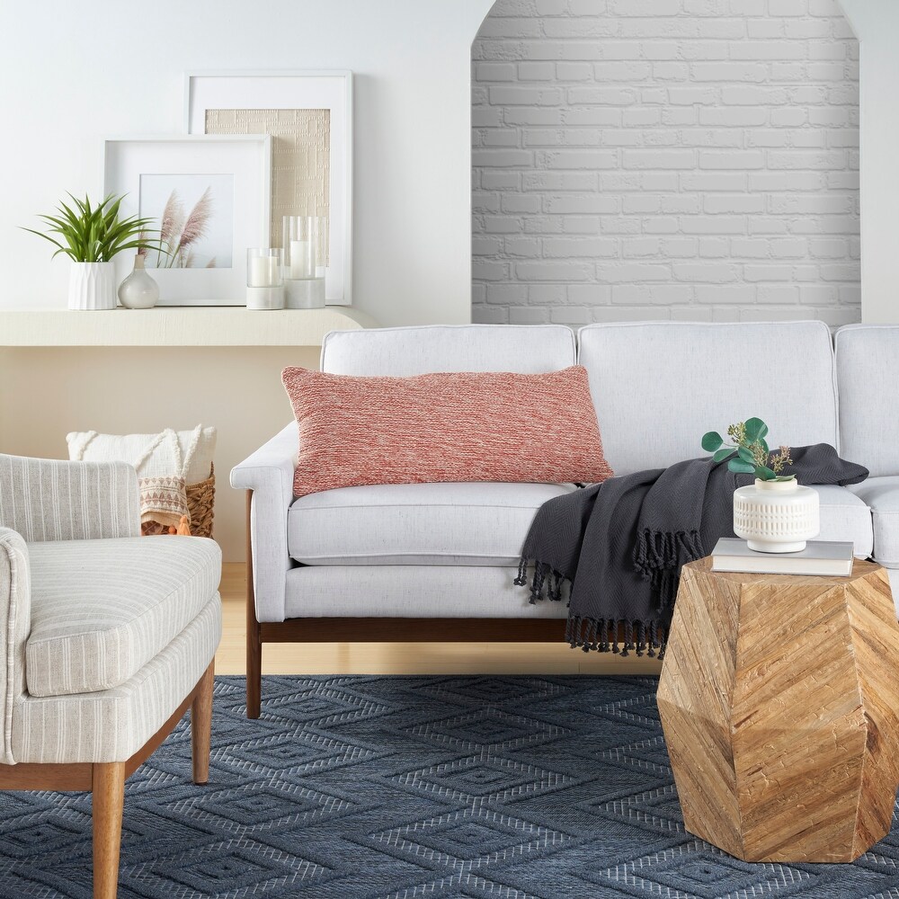 Mina Victory Life Styles Woven Cotton Modern Solid Throw Pillow   ( 12\