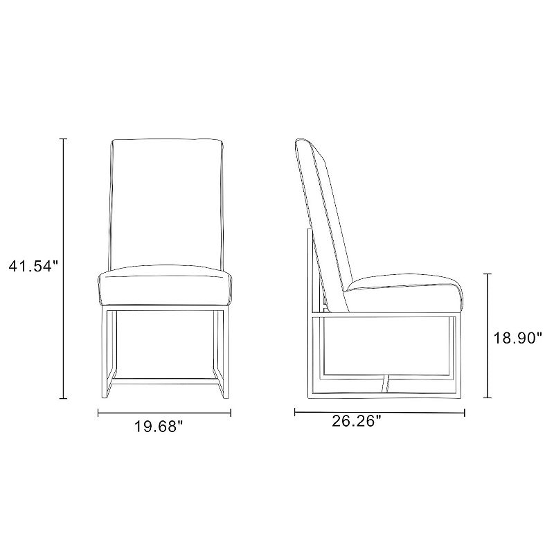 MANHATTAN COMFORT Element Velvet Dining Chair 2-piece Set