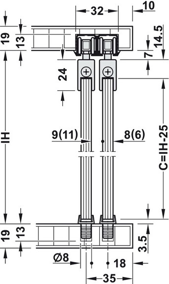 Hafele Sliding Door Hardware  Slido F Line21 20D  ...