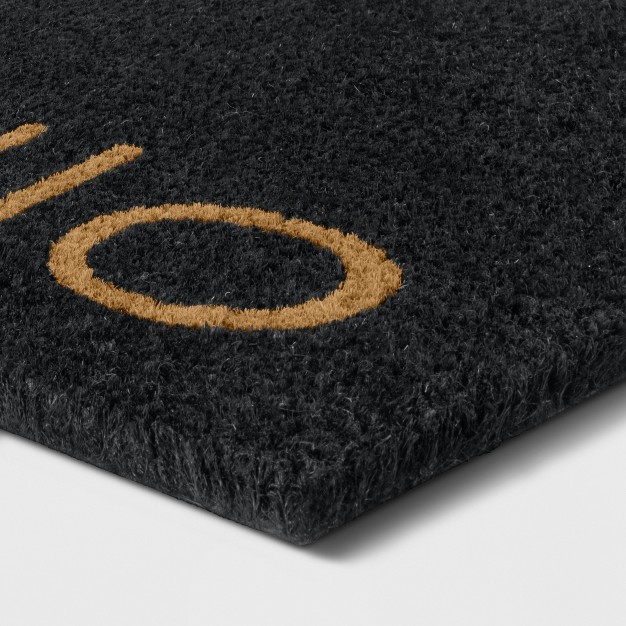 Hello Doormat Black