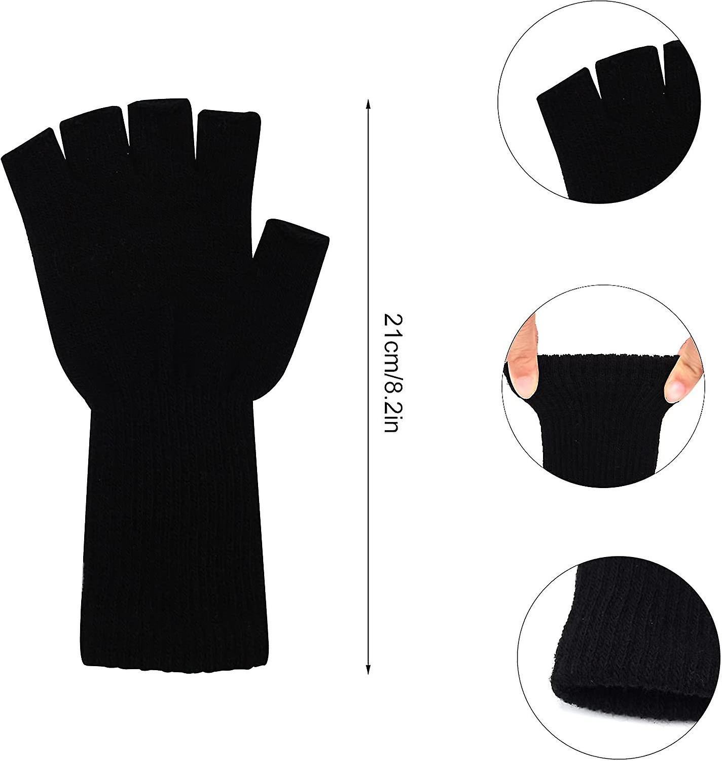 3 Pairs Fingerless Gloves For Women Men Half Finger Gloves Winter Lightweight