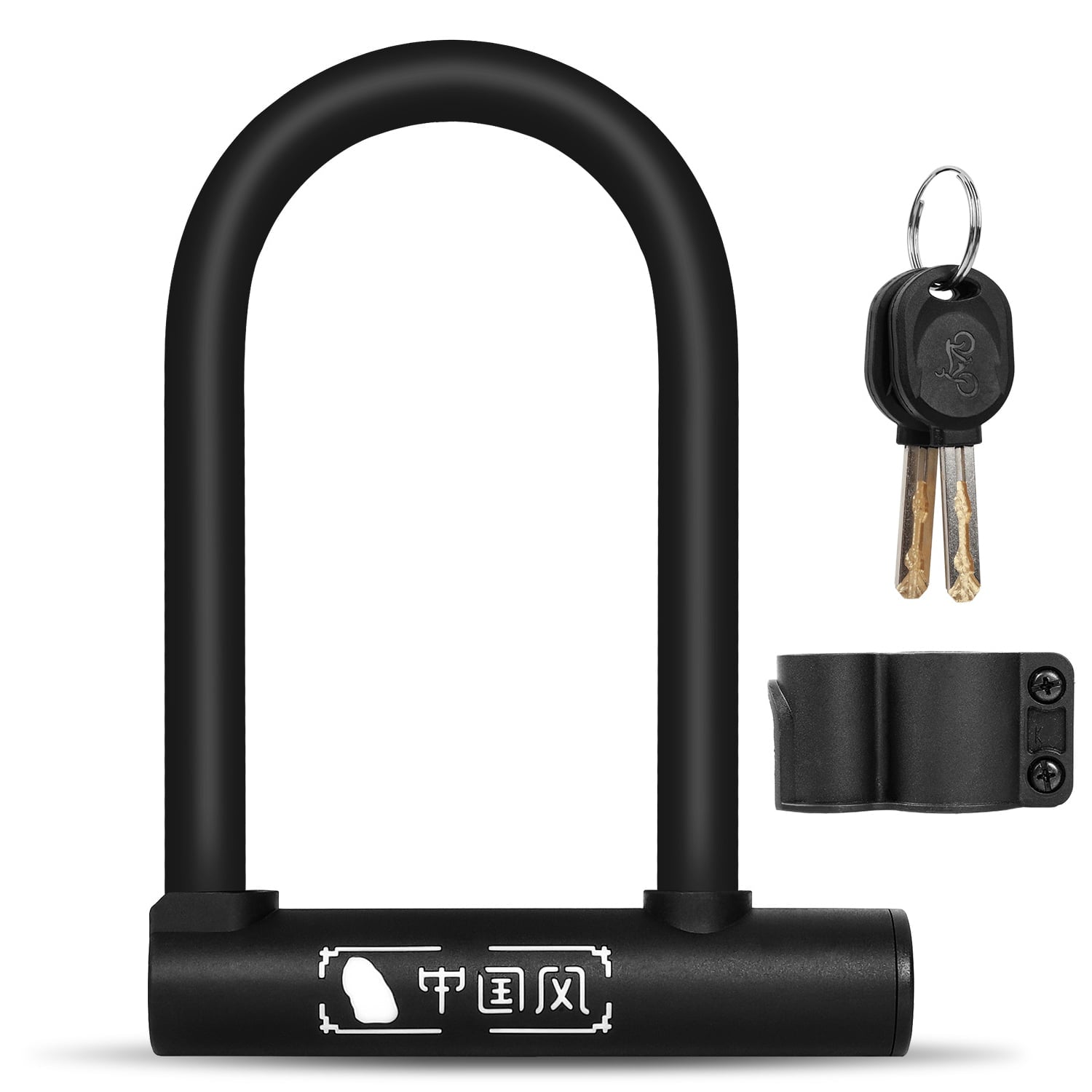 West Biking Anti-theft Bike Combination U Lock 14mm Security Heavy Duty Bicycle Lock， 2 Keys