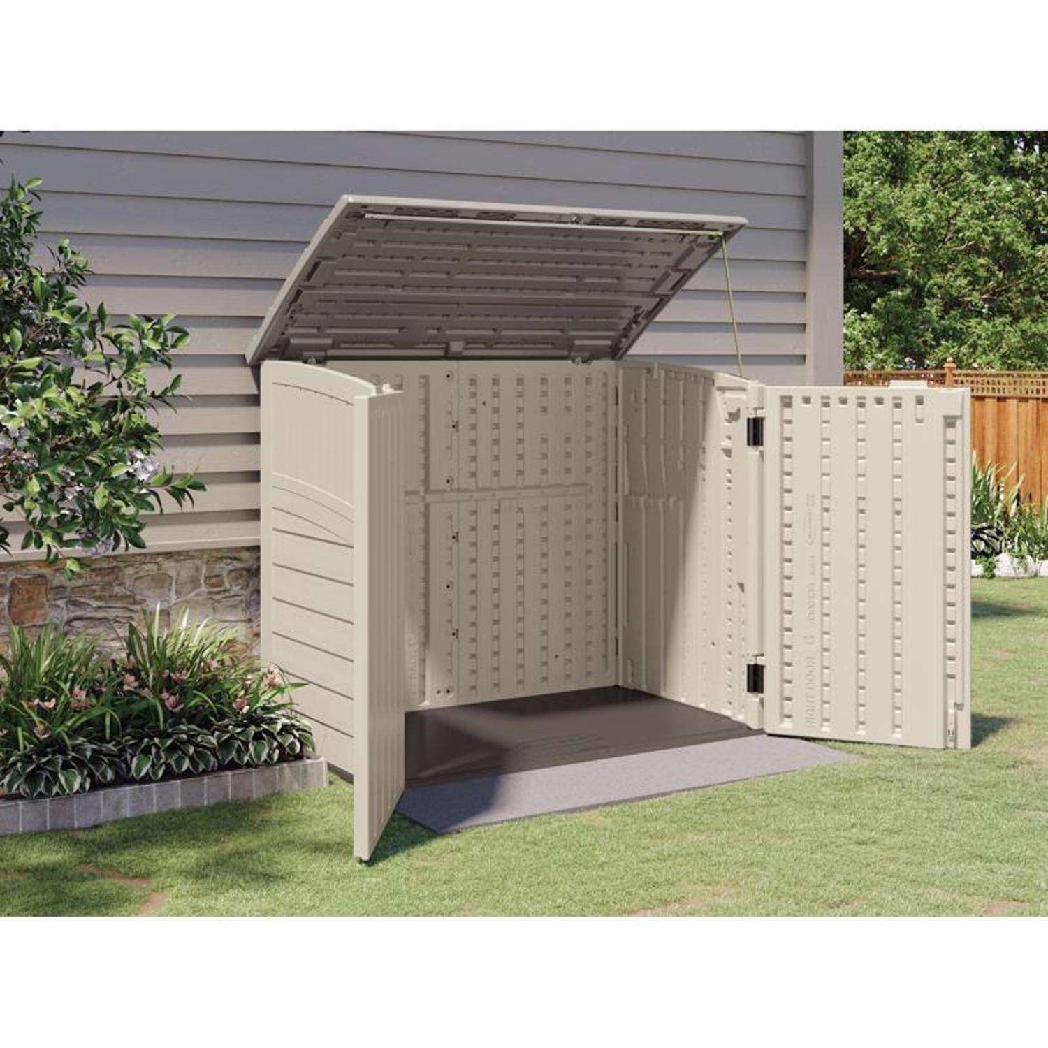 Suncast 4 ft. x 3 ft. Resin Horizontal Storage Shed with Floor Kit