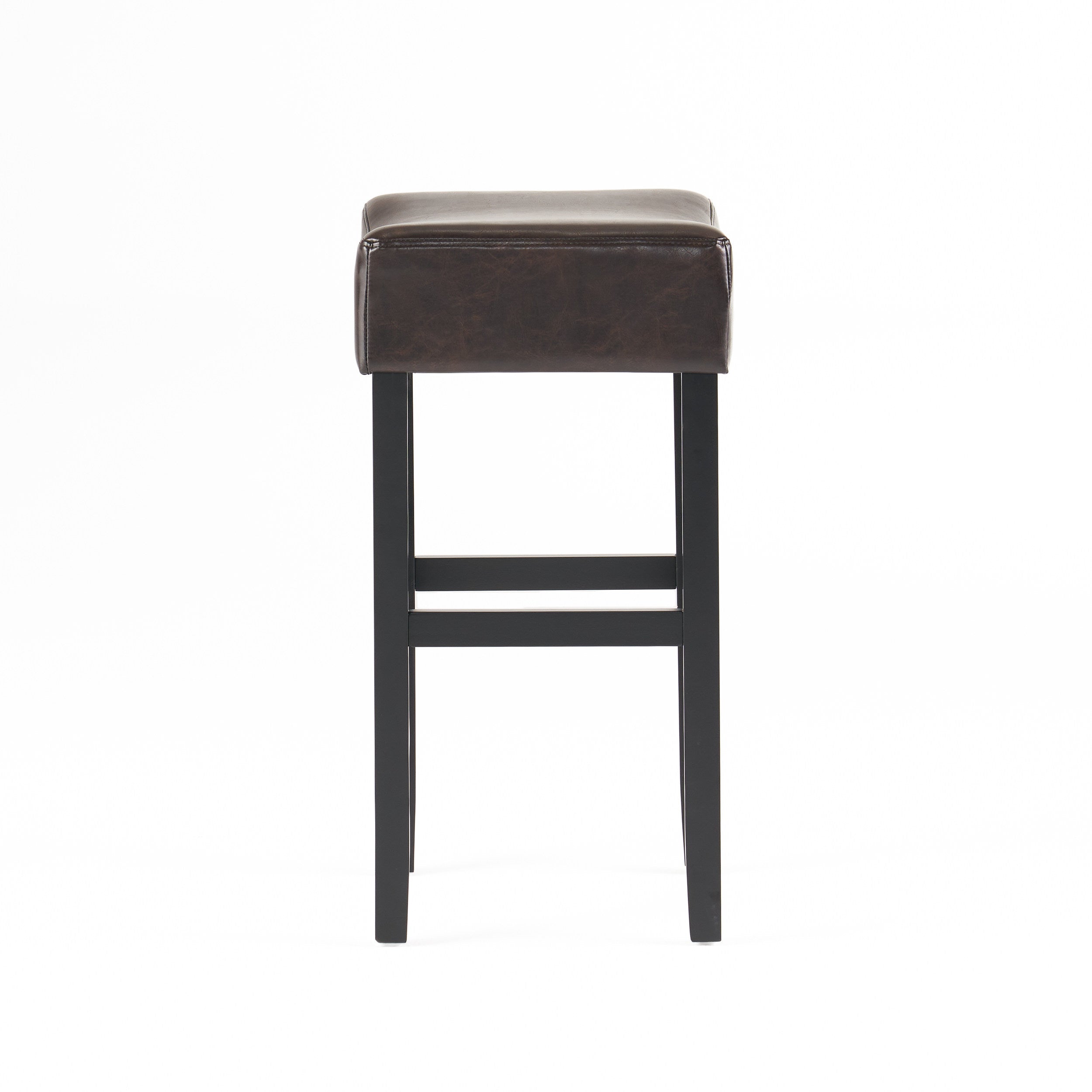 Adler 30-Inch Brown Leather Backless Bar Stool (Set of 2)