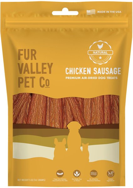 Fur Valley Chicken Sausage Jerky Dog Treats， 5-oz bag