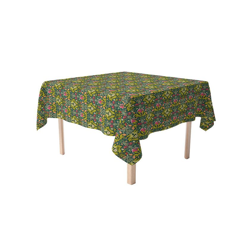 Square Tablecloth， 100% Cotton， 52x52， Floral 45