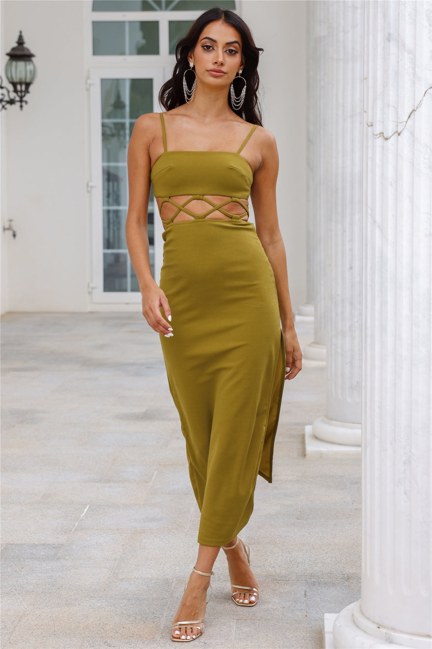 Highway Slide Midi Dress Green