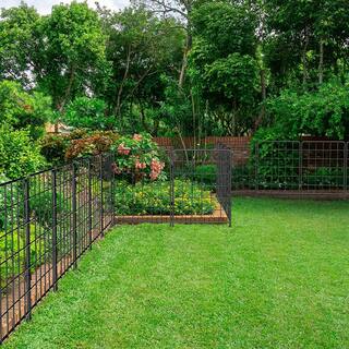 Oumilen 24 in. H x 10 ft. L Metal Garden Fence Decorative 10-Pack No Dig Barrier Fence PL2109-A37-CN