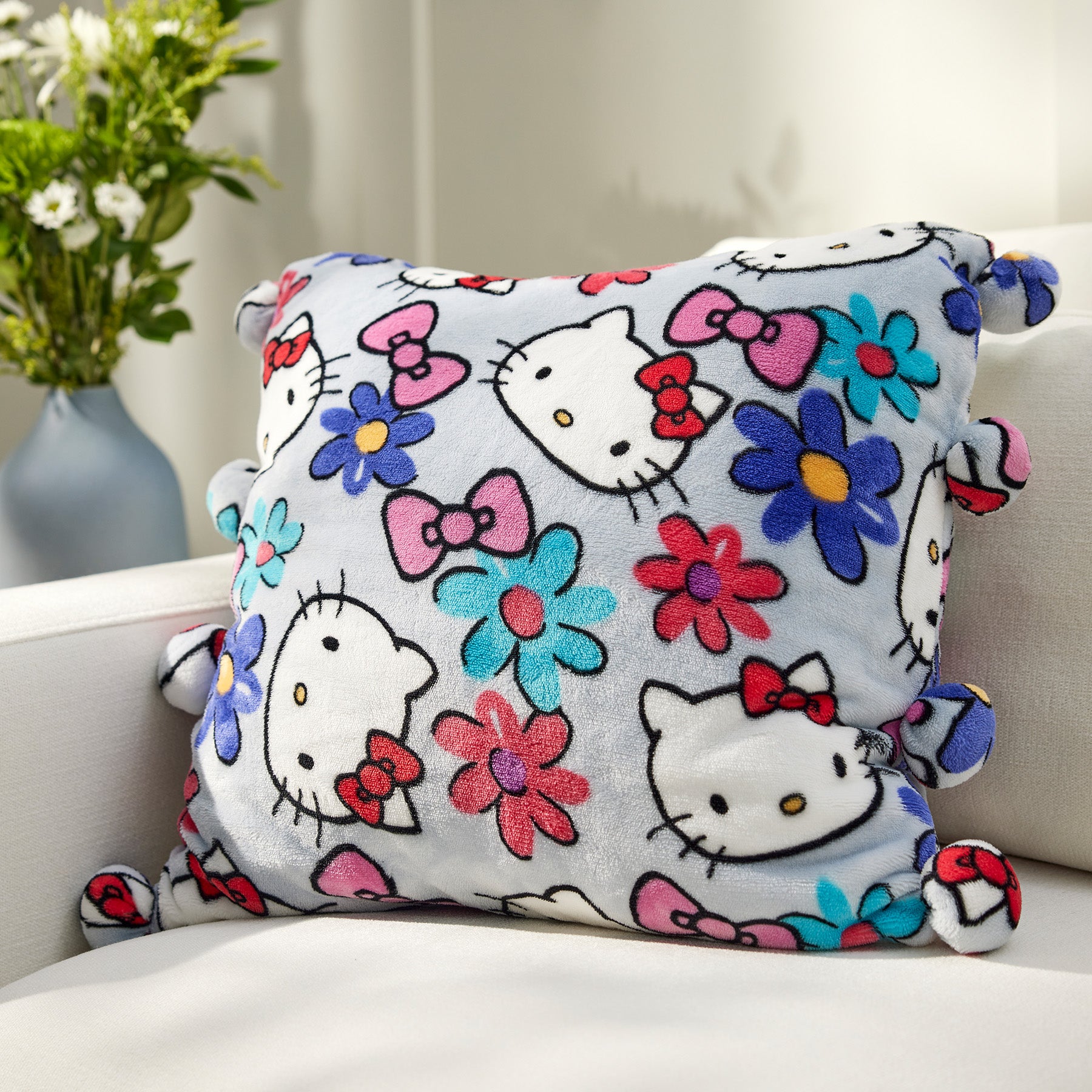 Hello Kitty? Whimsy Pom-Pom Pillow