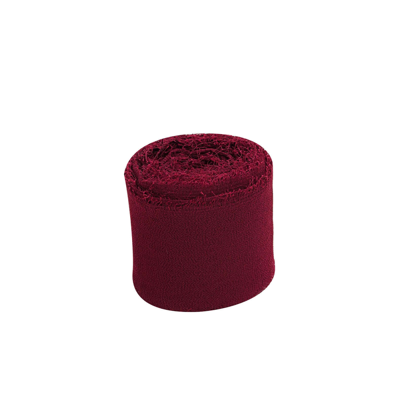 2 Pack Burgundy Silk-Like Chiffon Linen Ribbon Roll For Bouquets, Wedding Invitations Gift Wrapping 6yd