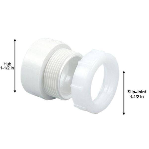 NIBCO 1-12 in. PVC DWV Hub x Slip-Joint Trap Adapter C48017HD112