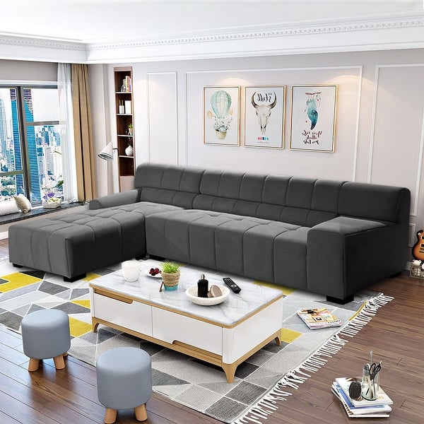 Williamspace Modern Upholstered Sectional Sofa L-shape With Chaise Living Room