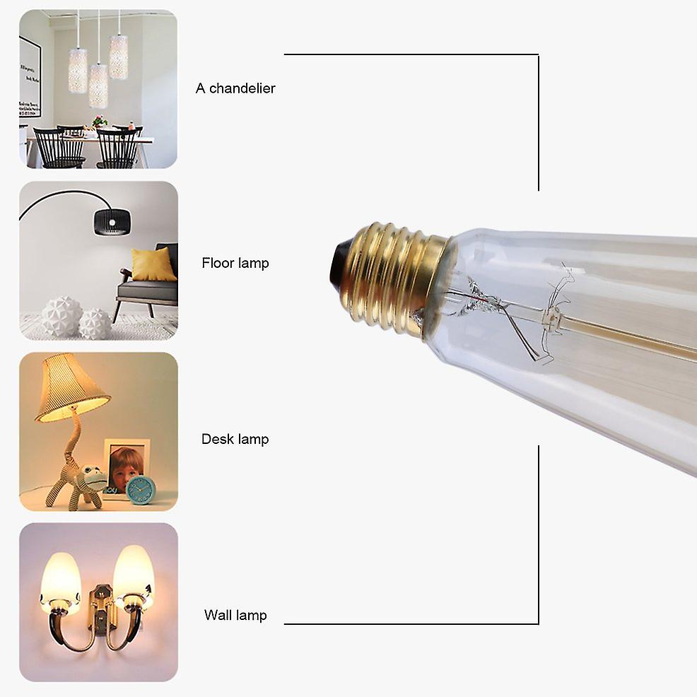 8pcs St64 Lantern Type E27 40w Antique Light Bulb Ac220-240v 2800-3500k