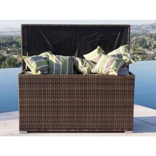 DIRECT WICKER Max 264 Gal. Flip-Top Wicker Outdoor Storage Box in Brown PA-3256B