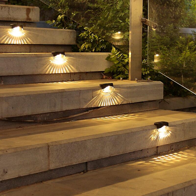 Garden Landscape Step Lights Outdoor Lighting Fence Lamp Waterproof Solar Power Balcony Lighting