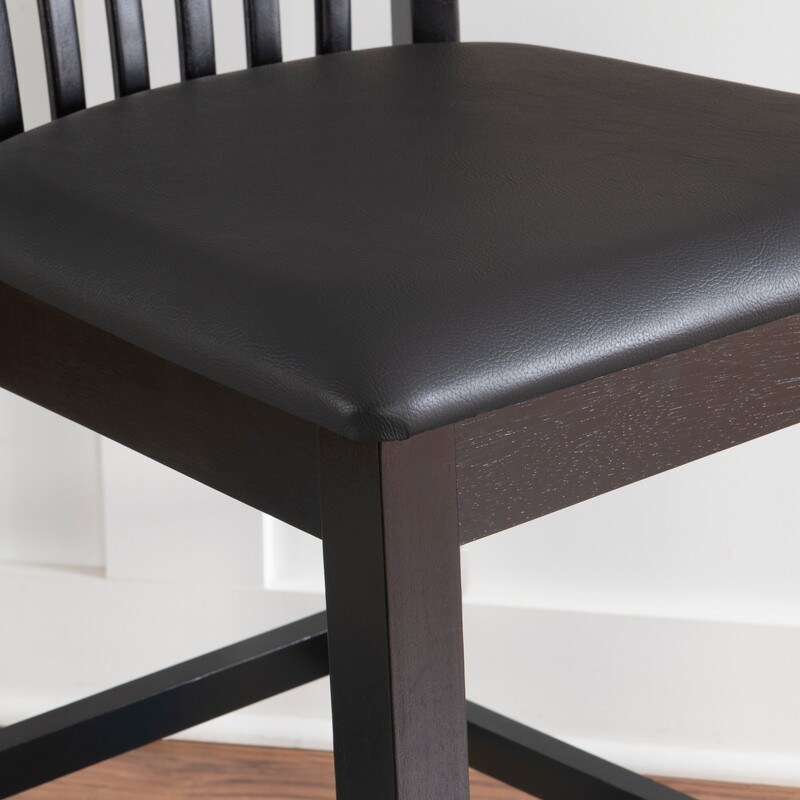 Linon Floresti Black Slat back Counter Stool