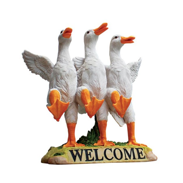 Design Toscano Delightful Dancing Ducks Welcome Sign Multicolored