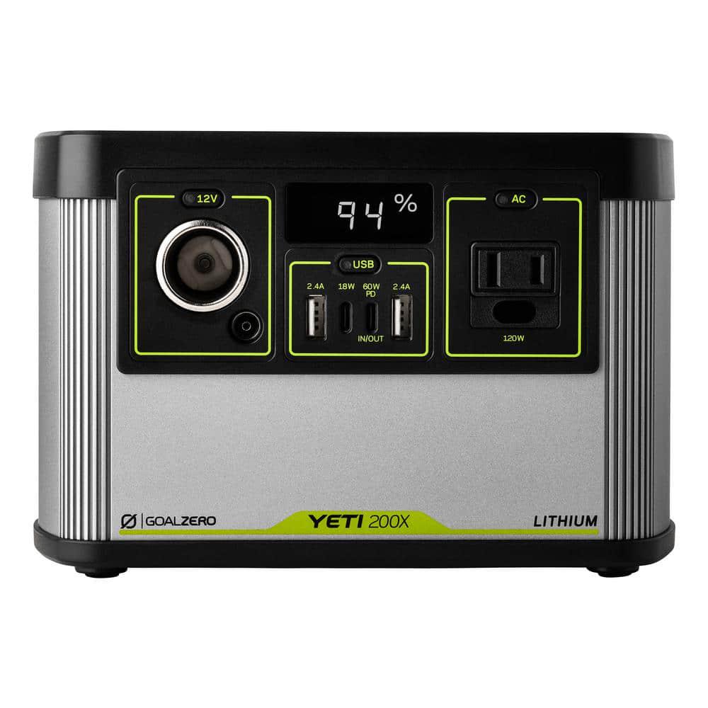 Goal Zero Yeti 200X Portable Power Station 187Wh Lithium Battery Generator 120 Watt AC Inverter Emergency Backup Solar Generator