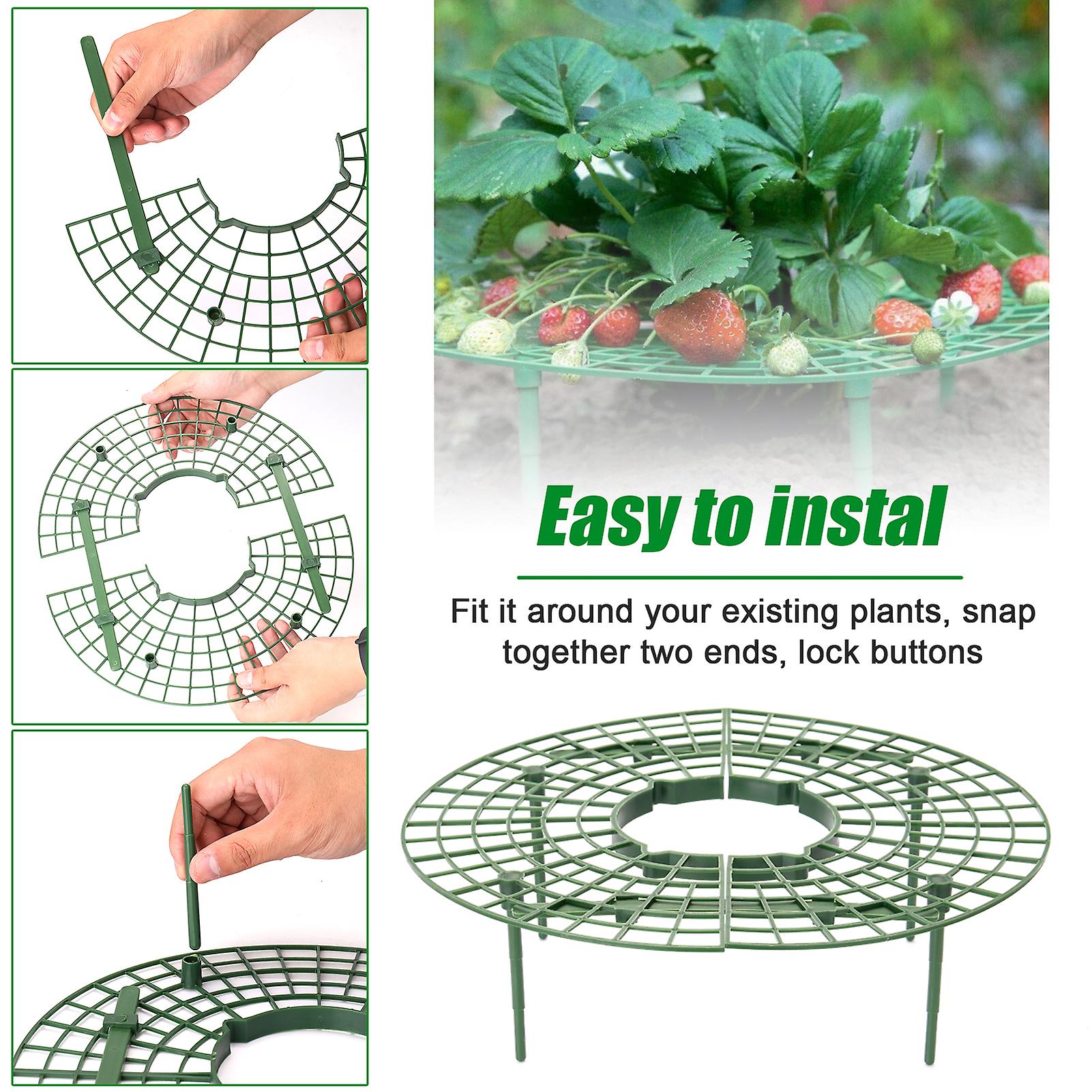 Strawberry Stand Frame Holder Balcony Potted Growing Vegetables Frames Fruit Support Pillar Vine Gardening Stents Green 15pcs