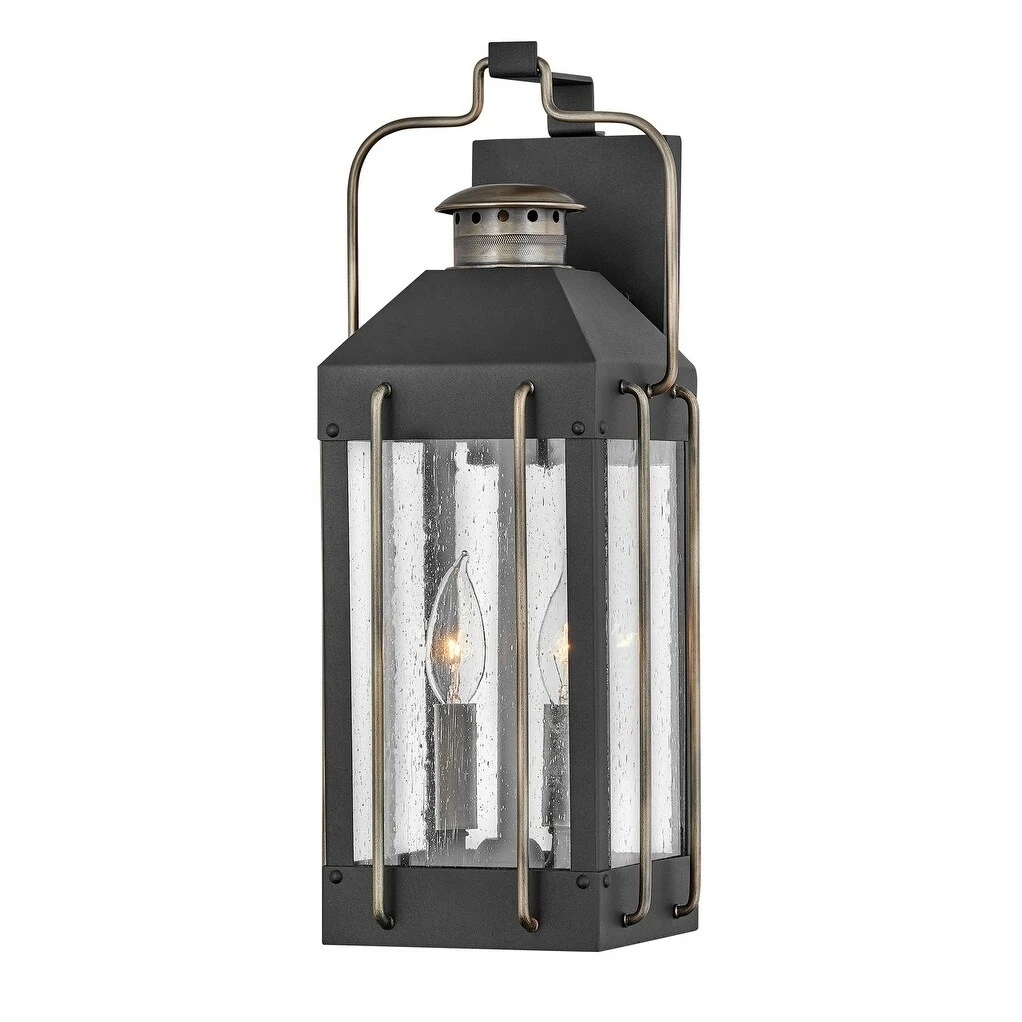 Fitzgerald 2-Light Medium Wall Mount Textured Black Outdoor Lantern