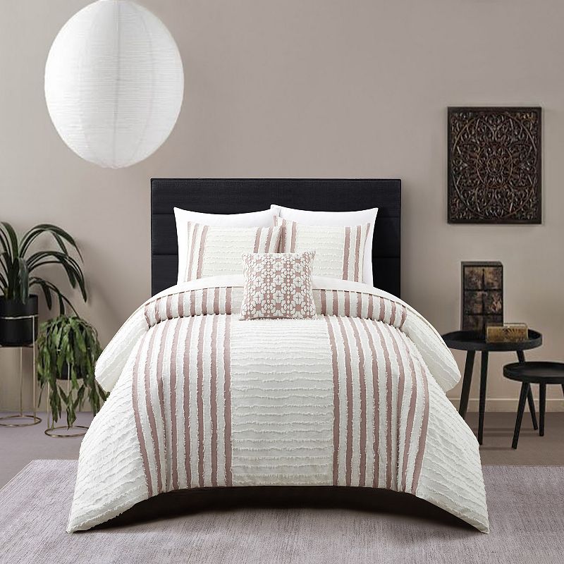 Chic Home Sofia 4-piece Comforter Set with Shams and Throw Pillow