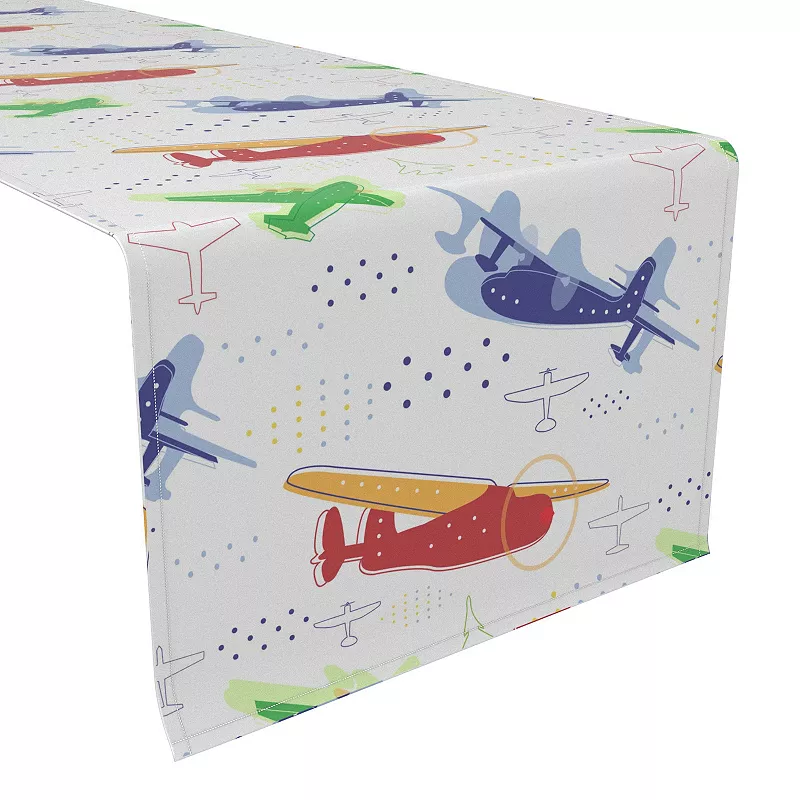 Table Runner， 100% Polyester， 12x72， Airplane Design