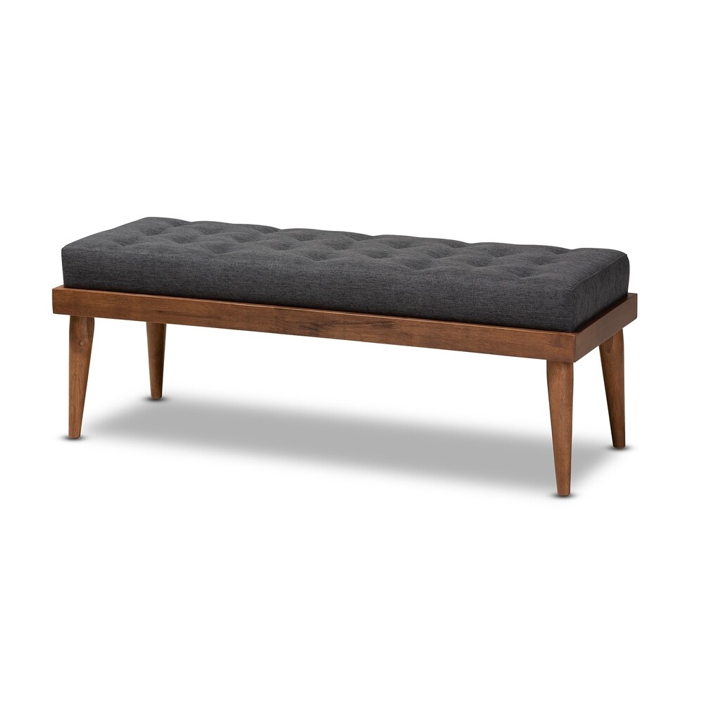 Carson Carrington Hjeltevad Mid century Fabric Bench