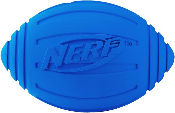 Nerf Dog Ridged Squeak Football Dog Toy， Large