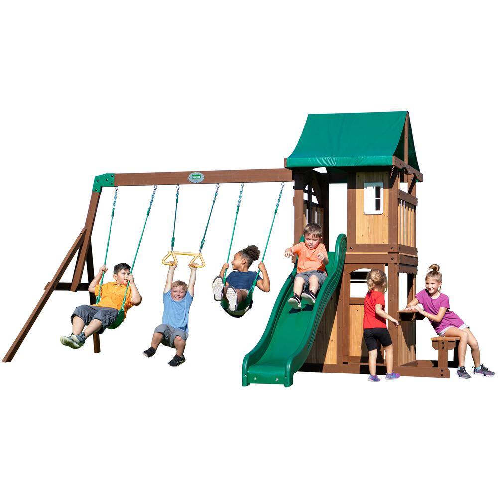 Backyard Discovery Lakewood All Cedar Wooden Swing Set 2001022com