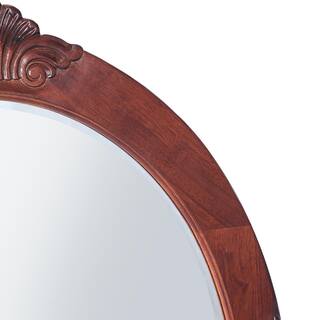 Home Decorators Collection 30 in. W x 38 in. H Framed Round Beveled Edge Bathroom Vanity Mirror in cherry BF-27006-AC