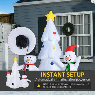 6 ft. x 3 ft. Pre-Lit LED Snowman and Tree Christmas Inflatable