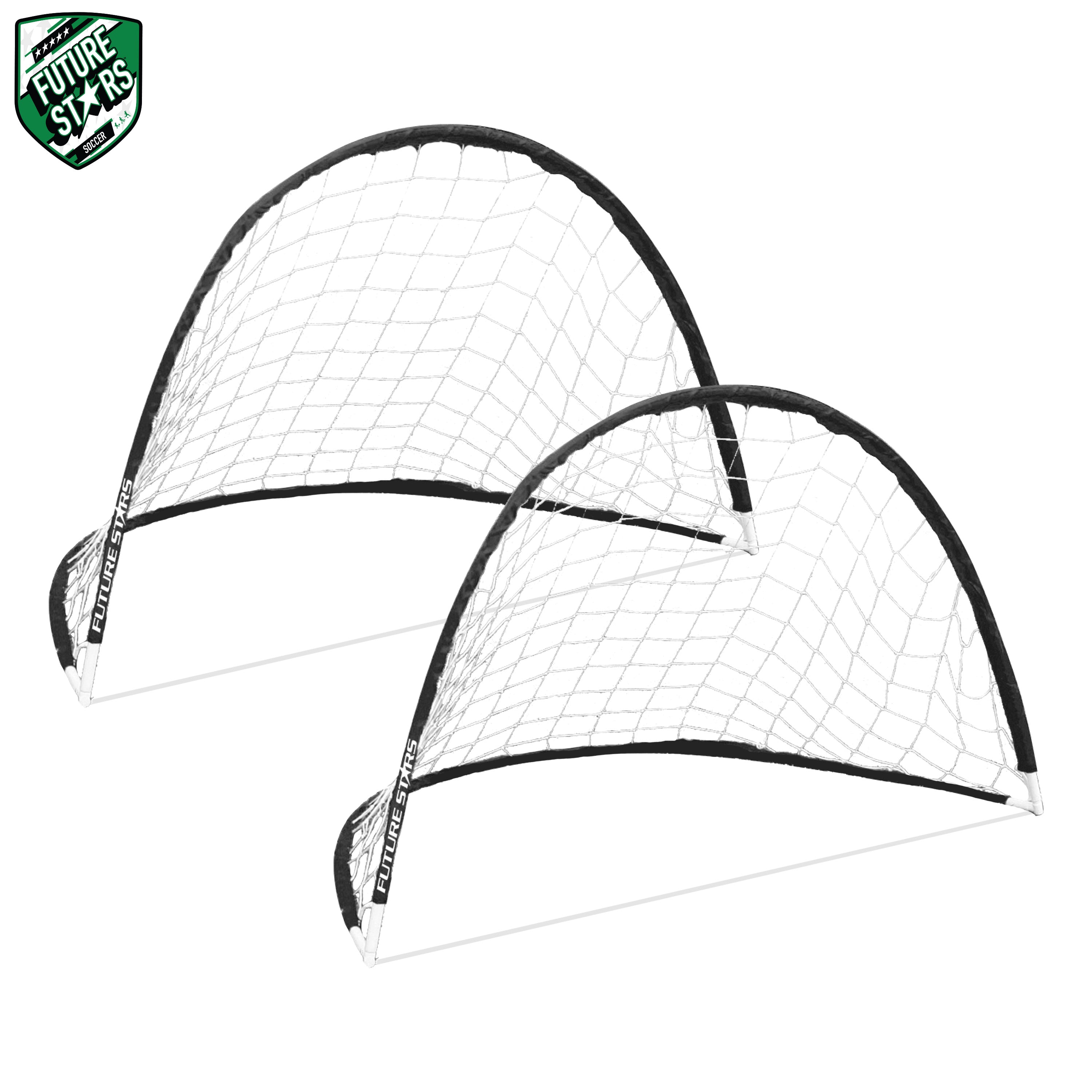 Future Stars Set of 2 5ft Portable Soccer Nets with travel bag. Quick and Easy construction - Unisex