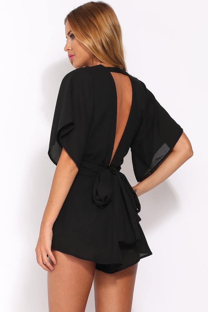 Laced With Dreams Romper Black