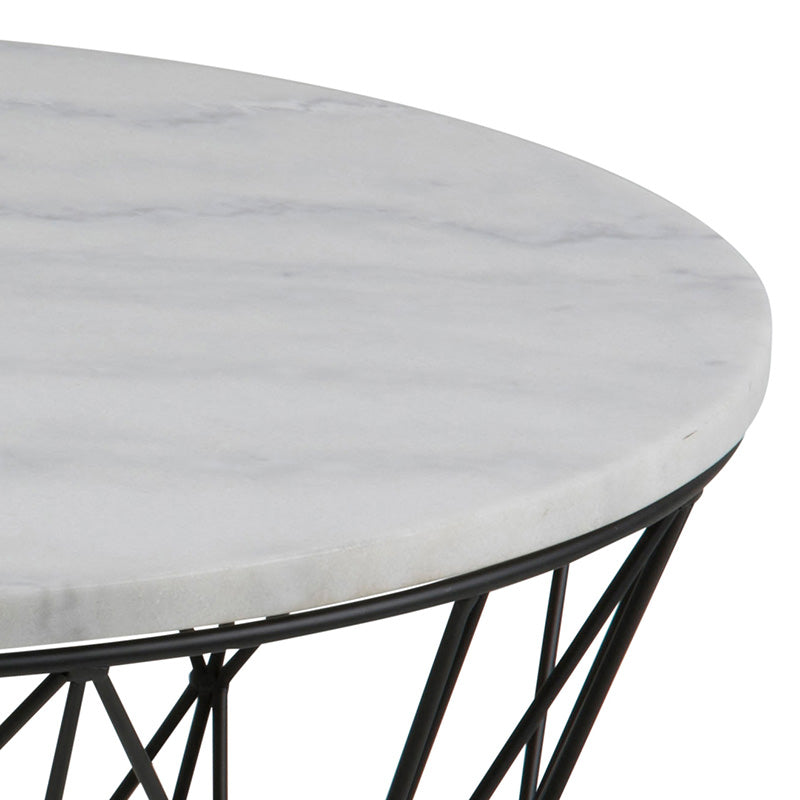 DARBY Coffee Table Marble 80cm - White