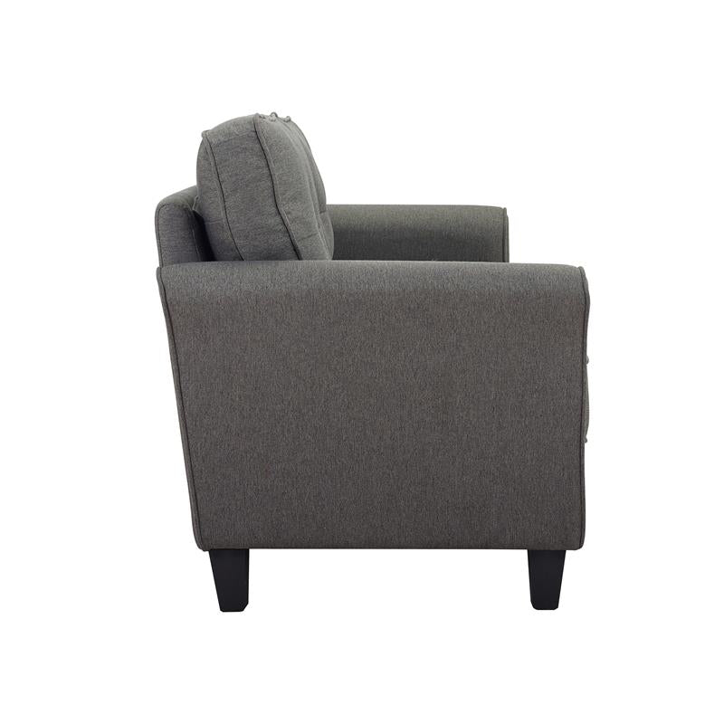 Lifestyle Solutions Helena Sofa in Heather Gray Fabric Upholstery