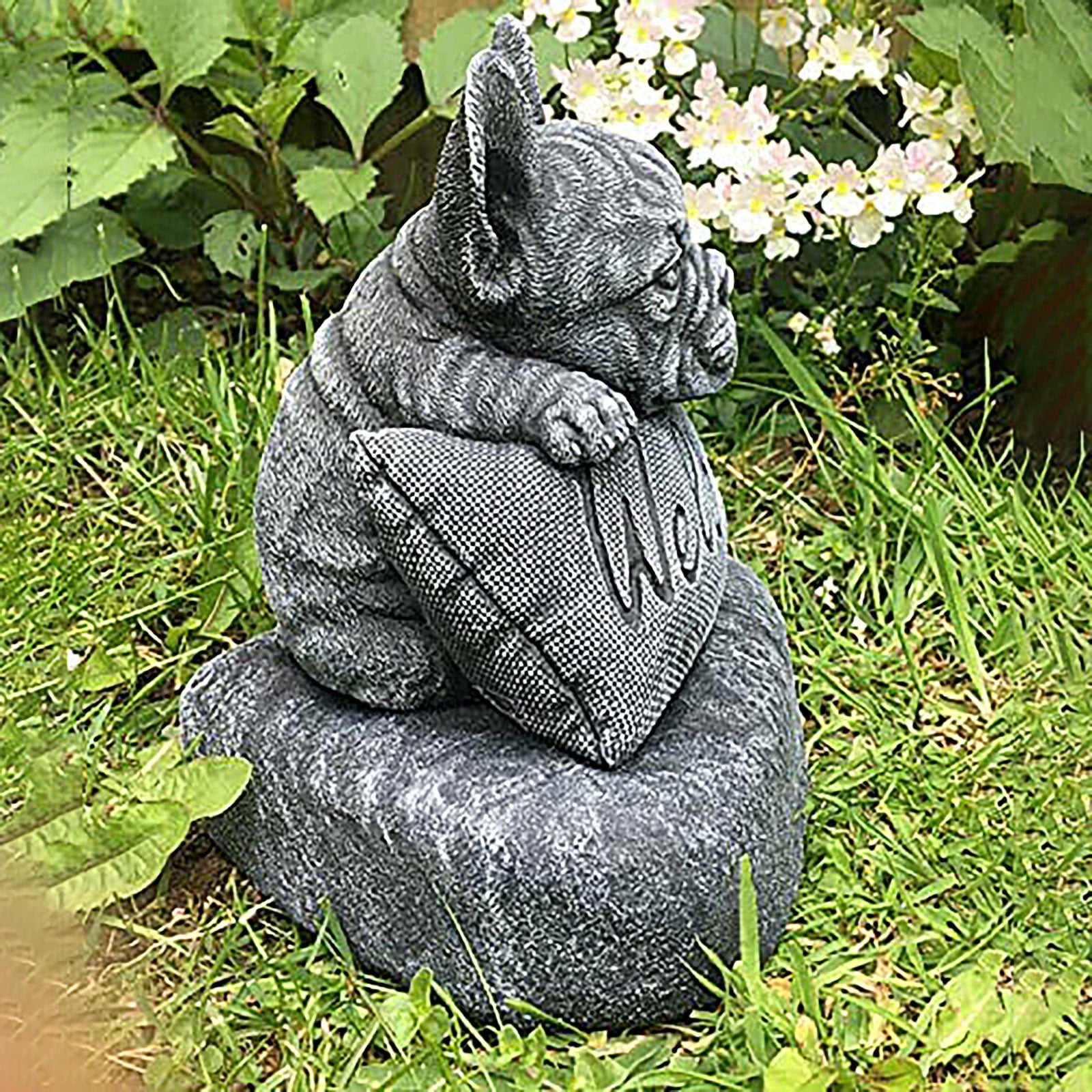 French Bulldog Statue Outdoor Garden Decor Resin Dog Sculpture Patio&Outdoor Decor