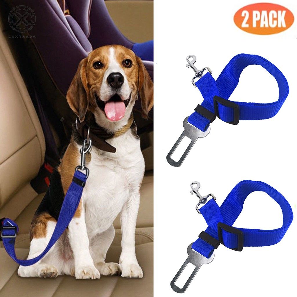 Luxtrada (2 Pack) Adjustable Car Safety Seatbelt for Cat and Dog with Swivel Clip for Large Medium Small Dogs