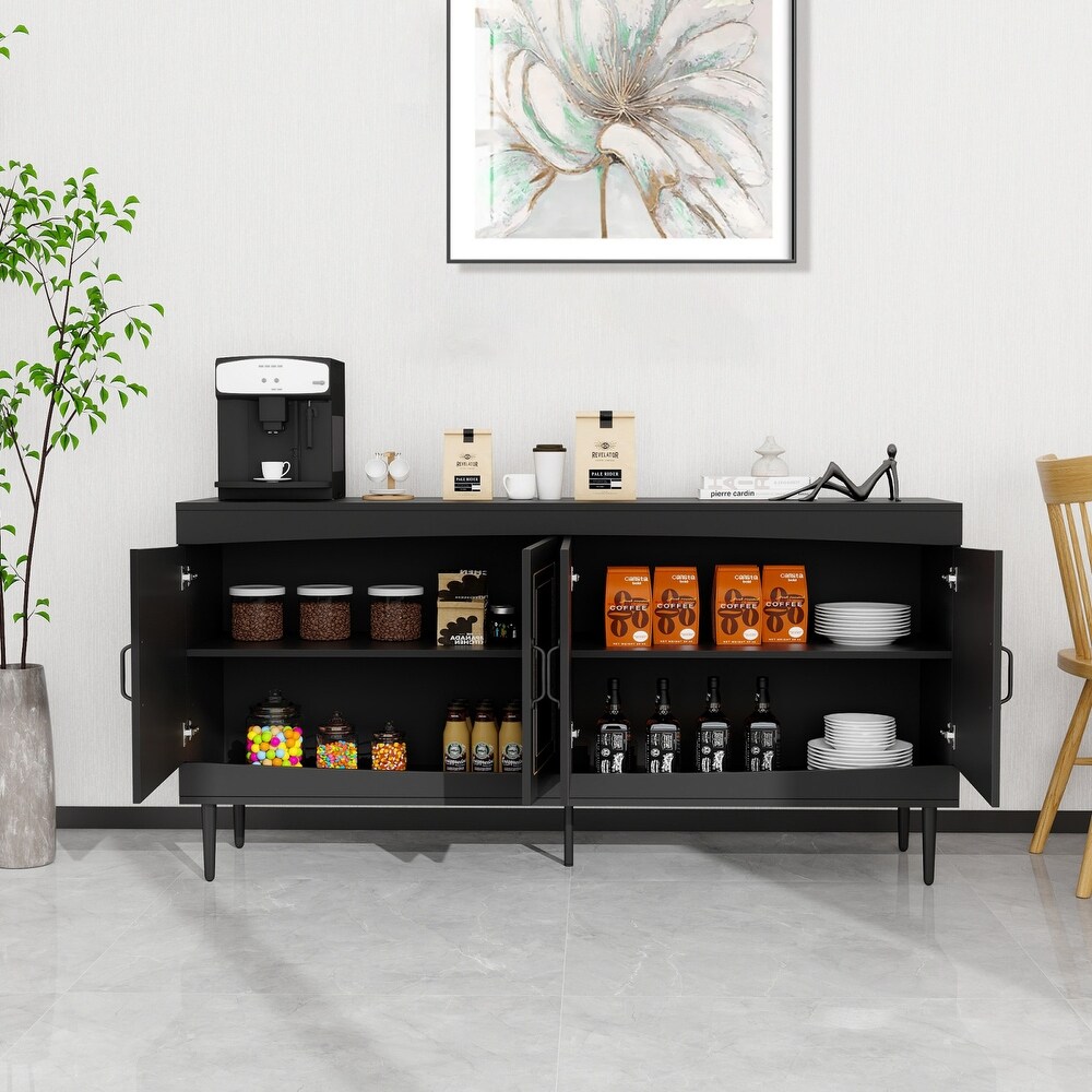 Sideboard Buffet Cabinet  Wooden Storage Cabinet with Adjustable Shelves   63.00\