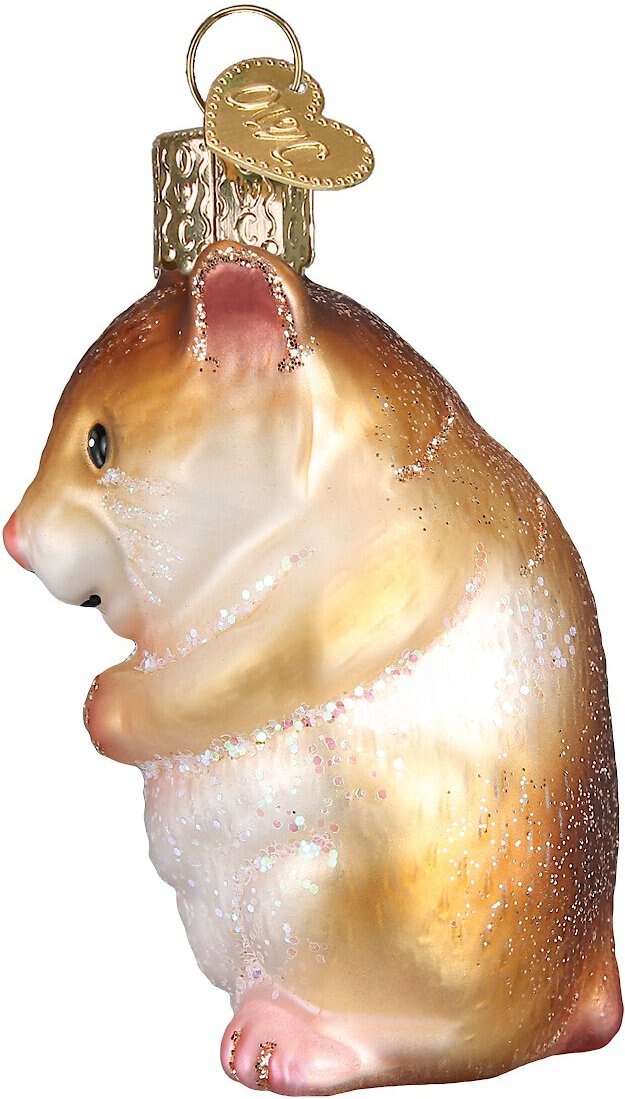 Old World Christmas Hamster Glass Tree Ornament， 2.75-in