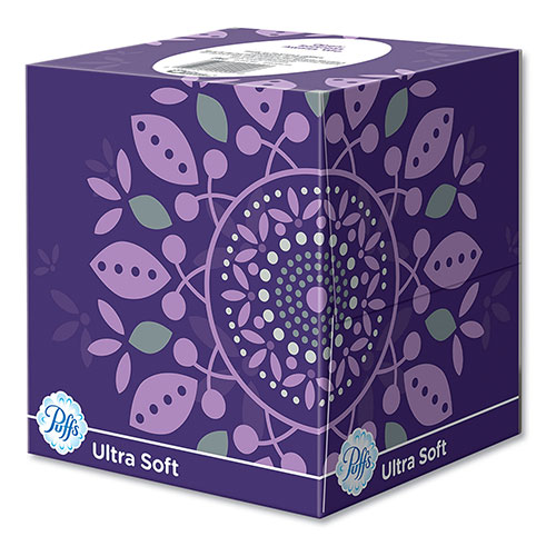 Procter and Gamble Puffs Ultra Soft Facial Tissue | White， 4 Cube Pack， 56 Sheets Per Cube， 6