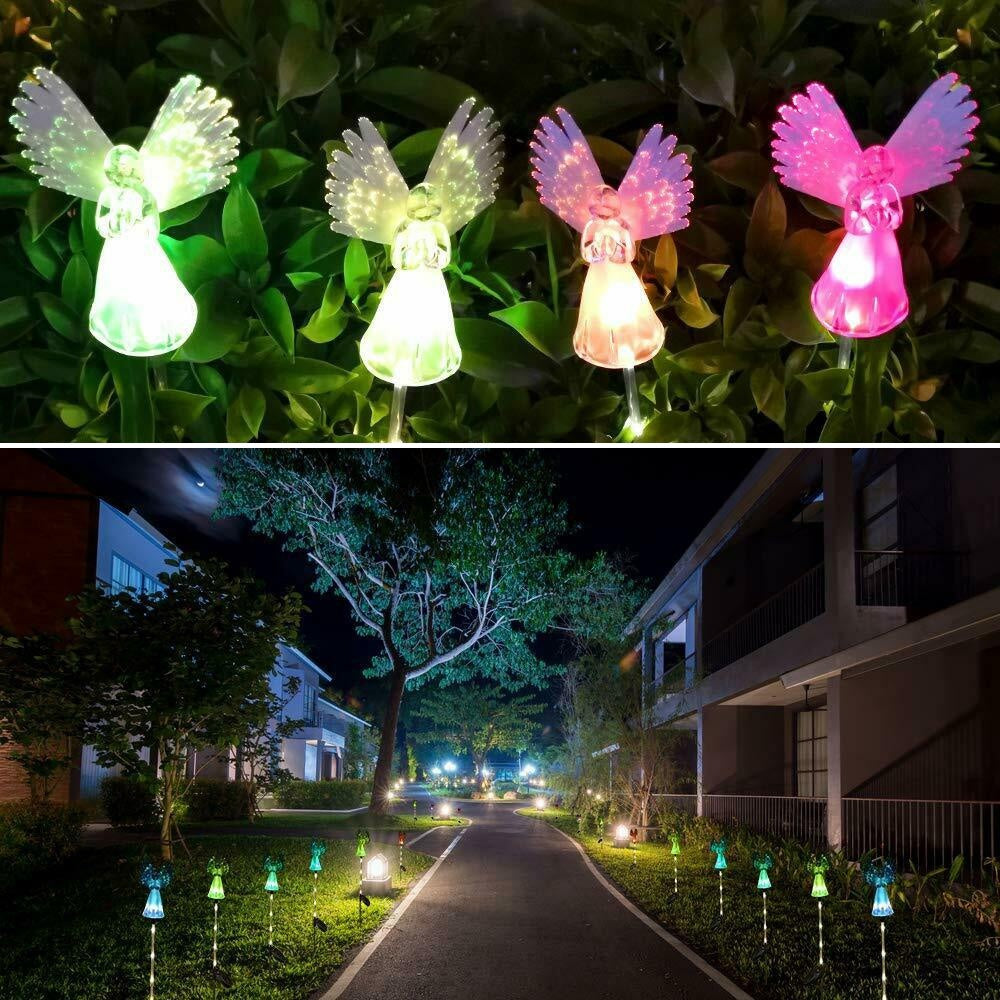 Willstar Christmas Outdoor Garden Light Angel Stake Lights Lawn LED Solar Smart Garden Xmas Party Decor Lamp