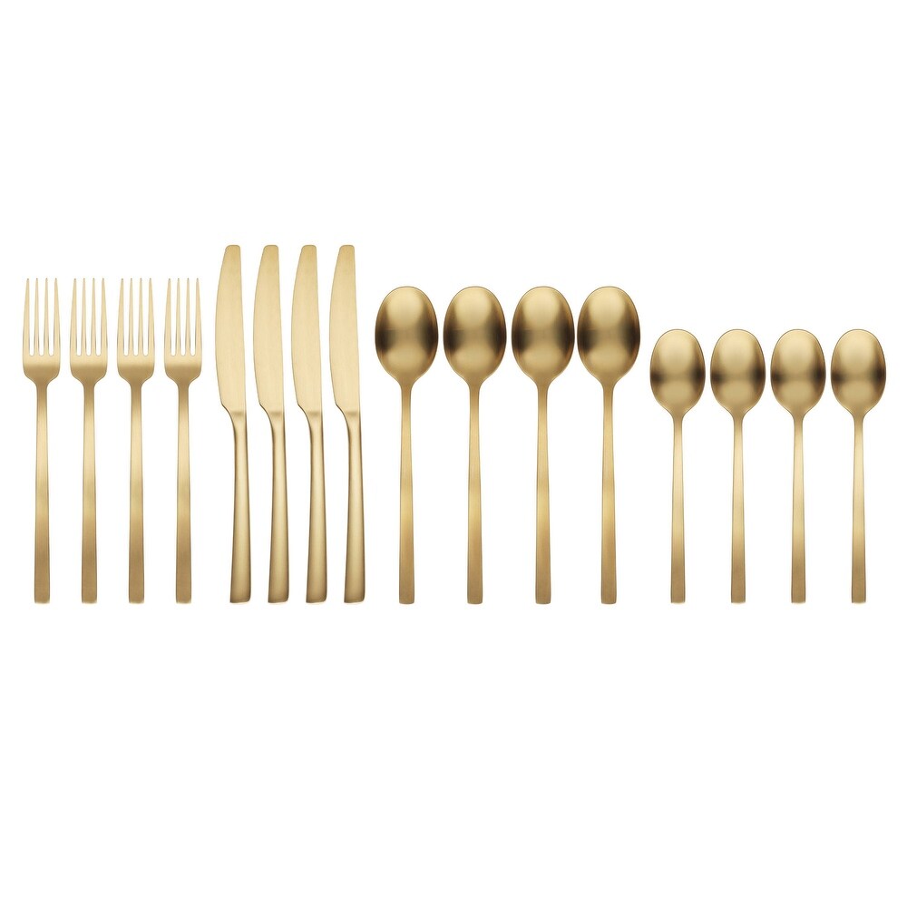 Beacon Gold Satin 16 Piece Flatware Set