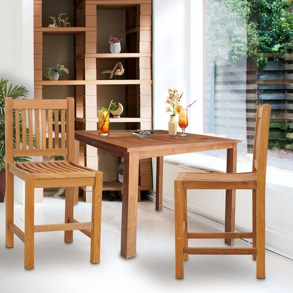 Teak Wood Elzas Counter Stool without Arms