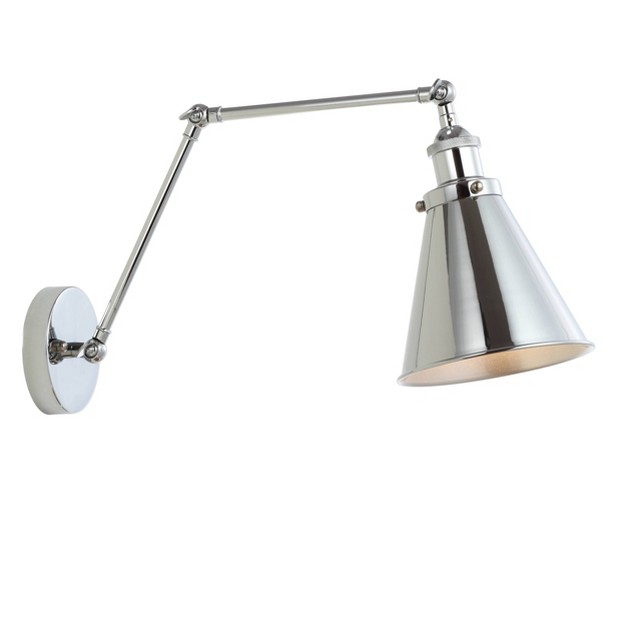 Adjustable Arm Metal Rover Wall Sconce includes Energy Efficient Light Bulb Silver Jonathan Y