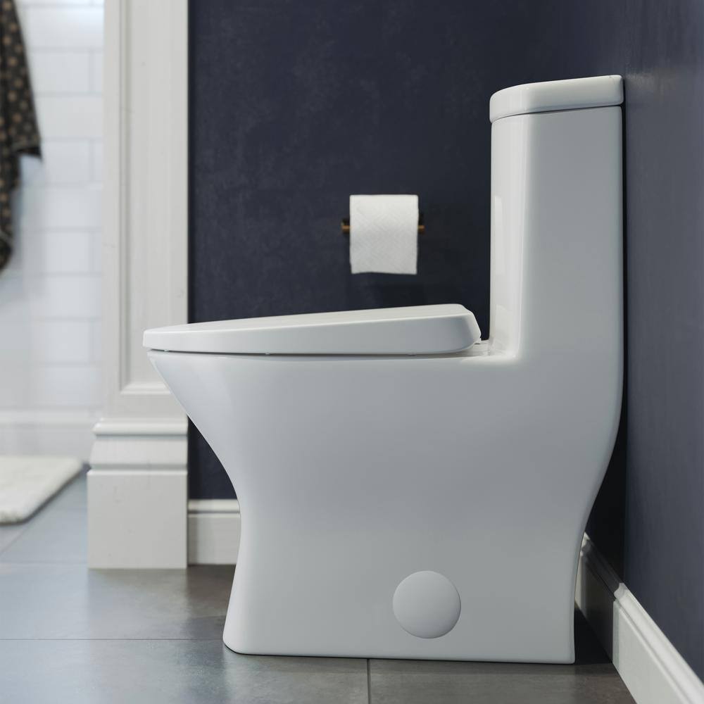 Swiss Madison Sublime II 10 in. Rough-in 1-piece 1.11.6 GPF Dual Flush Elongated Toilet in Glossy White Seat Included SM-1T277